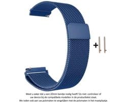 Stalen Milanees Horlogebandje - Geschikt Voor Smartwatches - 20 mm - Blauw