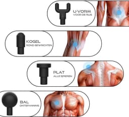Jumalu® massage gun - Massage apparaat met 6 verschillende standen - 4 opzetstukken — thumbnail 2