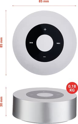 KAMINIO Knisperende luidspreker MORITZ - Krachtige geluidsbox met haardvuurgeluiden, Bluetooth, AUX, microfoon, accu - zilver — thumbnail 2