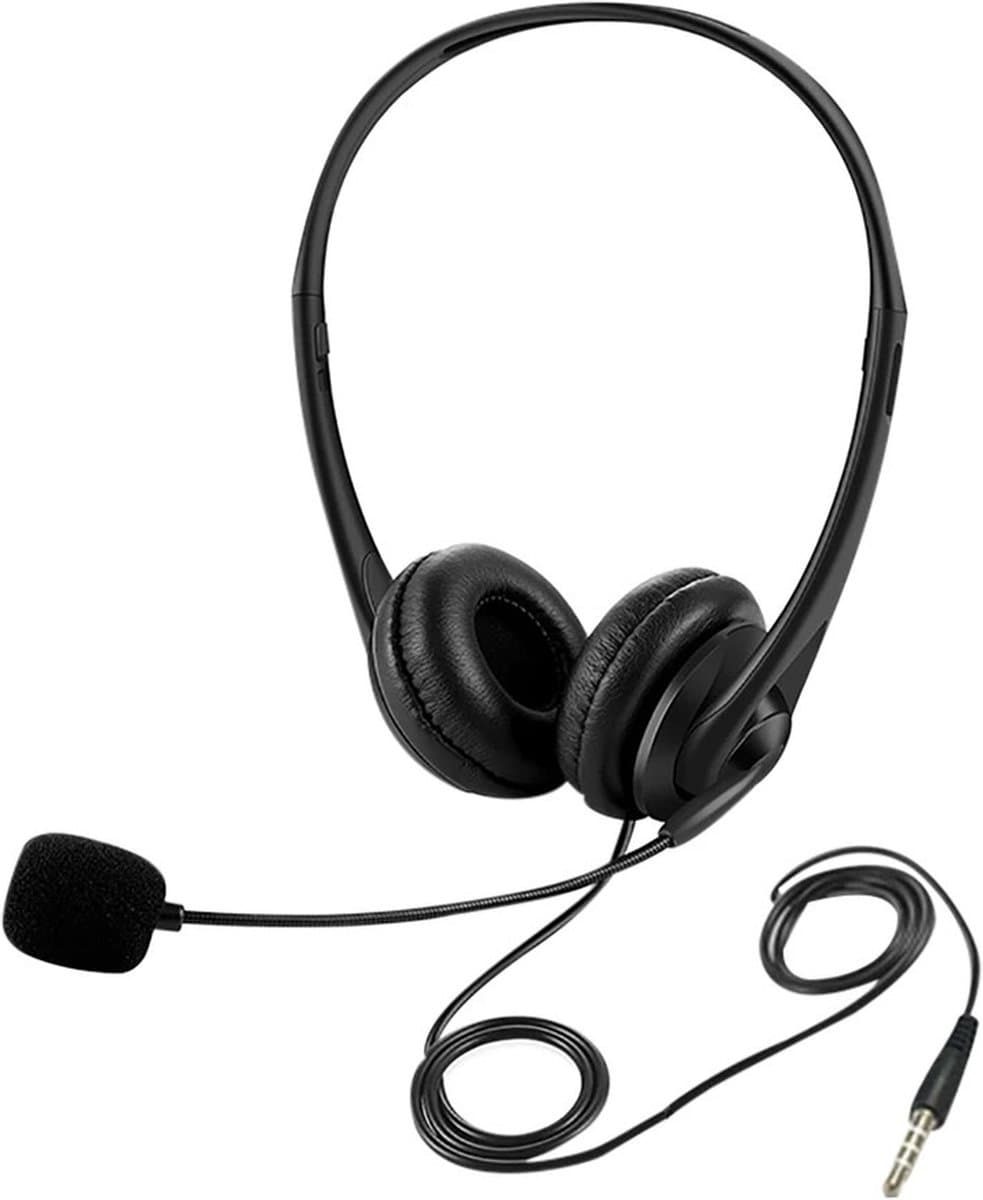 WiseGoods Premium 3.5mm Headset Met Microfoon Voor Laptop - Kantoor Headsets - Headphones - Koptelefoons - Bellen Contact Center — afbeelding 1