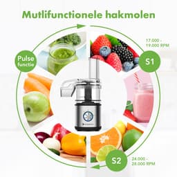 KitchenBrothers Foodprocessor - 5 in 1 Multifunctioneel Model - Hakmolen - Groentesnijder - BPA Vrij - 0,5L - Keukenmachine - Uiensnijder - Zwart — thumbnail 2