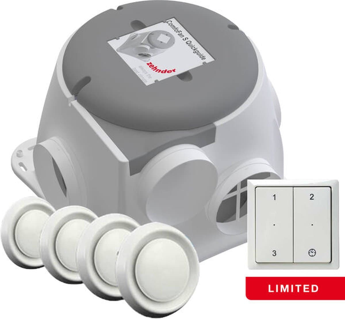 Zehnder ComfoFan Silent Limited + 4 ventielen + RFT zender - 300 mÂ³/h - Randaarde — afbeelding 1