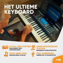 MAX Rhapsody61P keyboard set - inclusief standaard en koptelefoon - 61 aanslaggevoelige toetsen — thumbnail 3