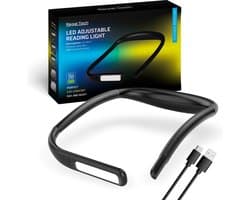 Regal Tech® Neklamp - Leeslamp - Bedlamp - Leeslampje voor boek - Neklampje voor haakwerk - USB-C Oplaadbaar leeslampje - Dimbaar - Zwart