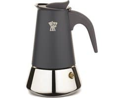 Pezzetti espressomaker - koffiemaker - 10 kops - roestvrijstaal - inductie - gas - elektrisch - percolator - moka pot - grijs