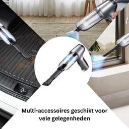 Handstofzuiger Draadloos - Auto Stofzuiger - Kruimeldief Snoerloos - Kruimelzuiger - Zilver — thumbnail 4