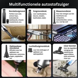 Handstofzuiger Draadloos - Auto Stofzuiger - Kruimeldief Snoerloos - Kruimelzuiger - Zilver — thumbnail 3