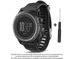 Zwart Siliconen Bandje 26mm geschikt voor Garmin Fenix 3 / 3 HR / 3 Sapphire, Garmin Fenix 5x, Garmin D2 & Garmin Quatix 3 – NIET Quickfit Compatibel – 26 mm black smartwatch strap - band