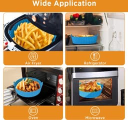 Siliconen bakpan - Airfryer - 2-delig - Grijs - Airfryerbak - Rond 7,5 Inch (Klein) - BPA-vrij - Herbruikbaar met handgrepen aan beide zijden — thumbnail 8