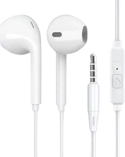 Oordoppen met draad - Met Microfoon - voor Muziek - Wit - 3.5mm — thumbnail 1