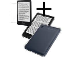 Hoesje Geschikt voor Kobo Clara BW Shockproof Siliconen Case Met Screenprotector - Shockbestendige eReader Hoes Geschikt voor Kobo Clara BW - Transparant