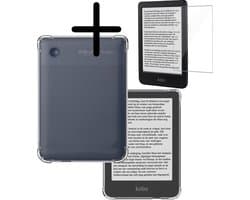 Hoesje Geschikt voor Kobo Clara BW Hoes eReader Shockbestendig Back Cover Siliconen Tablet Case Met Screenprotector - Transparant