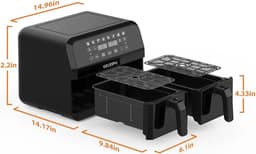 Airfryer XXL - Friteuse - Anti aanbak laag - Vaatwasmachinebestendige Mand - Auto Uitschakeling - 1700W - 8L — thumbnail 3