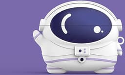 Enluxe Geschikt voor AirPods Pro 1 of 2 Case Astronaut - Schokbestendige Siliconen Beschermhoes | Draadloos Opladen Compatibel | Anti-vall Bescherming| Stofvrij & Duurzaam | Wit/Blauw — thumbnail 1