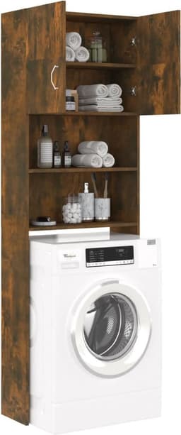 Wasmachine ombouw - Kast - Opbouwmeubel - Verhoger - Wasmachine meubel - Opbergkast - Hout - Gerookt Eiken — thumbnail 1