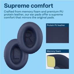Vervangende Oorkussens voor Bose QuietComfort 35 (QC35) Bose Quiet Comfort 35 II (QC35 II) Over-ear Hoofdtelefoon van MMOBIEL - Protein PU Koptelefoon Oorkussens - Hoofdtelefoon Earpads – Blauw — thumbnail 3