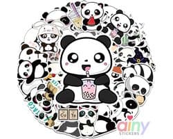 Ainy Panda dieren stickers 50 stuks voor bullet journal , fotoalbum , wenskaarten , laptop , telefoon , waterfles , scrapbook | ook geschikt als muursticker , geschenksticker , skateboard , knutselen | stickervellen voor kinderen / volwassenen