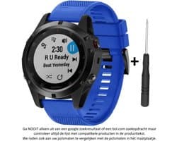 Blauw Siliconen horlogebandje geschikt voor Garmin Fenix 5 (& 5 Plus & Sapphire) / Forerunner 935/945 / Quatix 5 &5 Sapphire / Fenix 6 &6 Plus / Approach S60 & S62 / MARQ devices / D2 Delta – Quickfit Compatibel – 22 mm blue smartwatch band