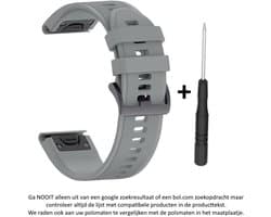 Grijs Siliconen horlogebandje geschikt voor Garmin Fenix 5 (& 5 Plus & Sapphire) / Forerunner 935/945 / Quatix 5 &5 Sapphire / Fenix 6 &6 Plus / Approach S60 & S62 / MARQ devices / D2 Delta – Quickfit Compatibel – 22 mm grey smartwatch band