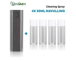 JV CLEANING Reinigingssprayset - Schermreiniger - Computer schoonmaakartikel - Cleaning spray - Cleaning kit - Scherm reinigen - Screen cleaner - Inclusief 4x 30ml navulling - Voor tablet, laptop, tv, telefoon etc