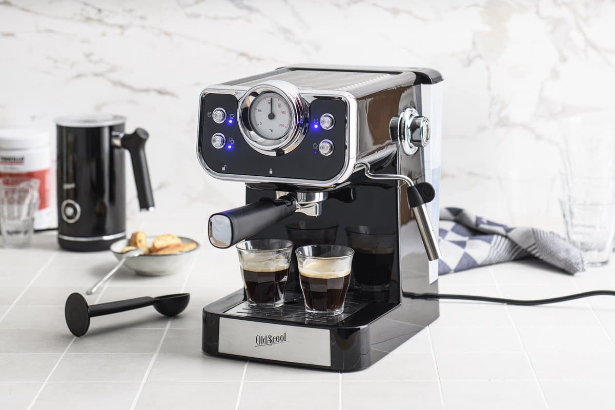 Espressomachine - koffie machine - espresso - Zwart - Retro - OldScool - 950W - 1.5 liter — afbeelding 1