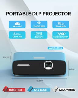Lexium Draagbare beamer - Mini beamer - Mini beamer projector - Draagbare projector - Mini projector — thumbnail 5