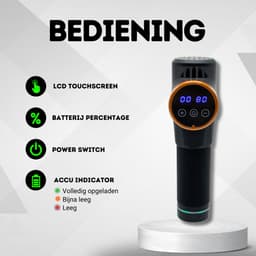 FORFIT Massage Gun - Black Gold-Copper – 30 Standen en 6 Opzetstukken – Draadloos en stil – Professioneel Massage apparaat- Massage Pistool — thumbnail 3