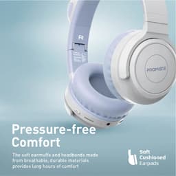 ProMate® Draadloze Bluetooth Hoofdtelefoon voor Kinderen, Kawaii Stijl Bedrade/Draadloze Opvouwbare Hoofdtelefoon met LED Kattenoren, 93dB Veilige Volumelimiet, Microfoon, AUX, TF Kaartsleuf en 40 Uur Speeltijd, Panda Lilac — thumbnail 2