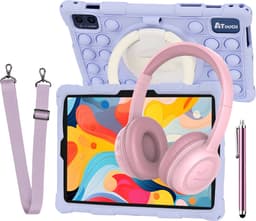ATouch Combipakket - Kindertablet Tab 10 Pro + Kinderkoptelefoon - Volumebegrenzing - 128GB+64SD - Vanaf 3 jaar - Paars — thumbnail 1