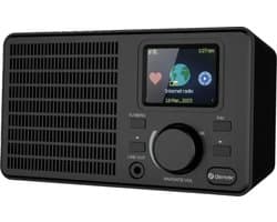 Internet Radio - WiFi - Internetradio - Wekkerradio - Bluetooth - Line Out (incl AUX Kabel) - Dubbel Alarm - Slaaptimer - Sluimerfunctie - Zwart