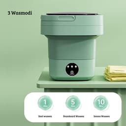 Mini Wasmachine – Met Centrifuge – Kleine Wasmachine – Draagbaar – Voor Thuis en op Reis – Opvouwbaar – Mint — thumbnail 2