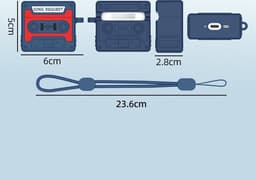 Telestore hoesje geschikt voor AirPods 4 soft case cover- retro cassettebandje bandje tape - TPU hoesje Beschermhoes - AirPods 4 Cover - AirPods 4 hoesje - Geschikt voor Apple Airpods 4 - gel hoesje - Oranje — thumbnail 4