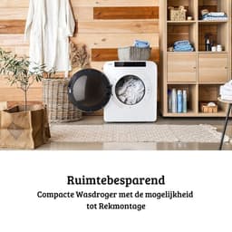 Luxe Mini Droger – Wasdroger – Condensdroger – 6 Droogprogramma’s – Warmtepompdroger – 6kg Droogvermogen – Modern Design – Wit — thumbnail 2