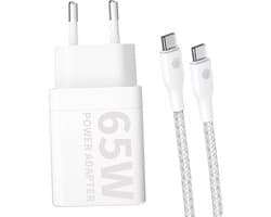65W Voedingsadapter met USB-C Kabel 1 Meter - Laptop Oplader USB C - Geschikt voor Dell XPS, Lenovo, HP EliteBook, MacBook Air, MacBook Pro, iPhone 15, S24 Ultra, Samsung Fold 6, Flip 6