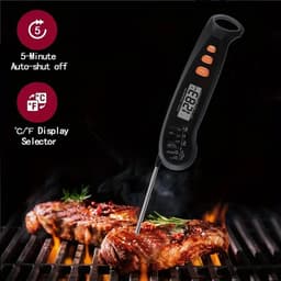 Vleesthermometer Zwart - Digitale Vleesthermometer- Voedselthermometer Voor Koken, Bakken, Vloeistoffen, Snoep, Grillen, BBQ, Airfryer, Keukenaccessoires — thumbnail 2