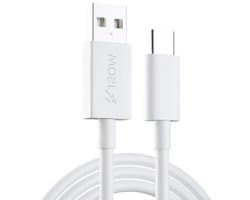 USB naar USB-C oplader en data kabel adapter - 120W 6A - snel lader - voor o.a. telefoon en laptop - 1,5 meter - wit