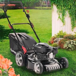 Benzine Grasmaaier 46 cm - Krachtige 4-takt Motor met 60L Opvangbak - Inclusief Maaien, Mulchen en Verzamelen — thumbnail 1