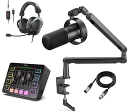 FIFINE - Power Package Pro - Streaming / Gaming / Podcast Starterpack - Microfoon met Arm - Mixer - Headset - XLR Kabel - T688 - BM88 - SC3 - L9 — thumbnail 1