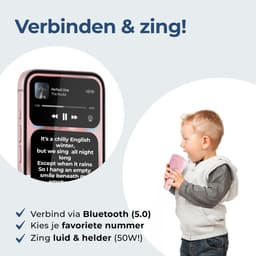 Denver Karaoke Microfoon Bluetooth – Draadloos – Speaker met Fluffy Afwerking – Karaoke Set – AUX - MicroSD – KMS30RO — thumbnail 3