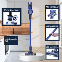 Sommertal snoerloze stofzuiger VARIO150 | 3-in-1 apparaat | 3-traps turbo stofzuiger met 45min looptijd en snellaadfunctie | voor 300m² | tapijt harde vloeren huisdierhaar | LED snoerloze stofzuiger Steelstofzuiger — thumbnail 2