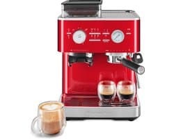 KitchenAid Pistonmachine met Koffiemolen - 5KES6551ECA - Ingebouwde koffiemolen - kantelbaar stoompijpje - 15 bar pomp en drukmeter - Appelrood