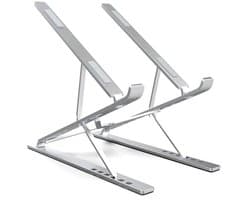 LURK® Laptop Standaard Opvouwbaar – Hoogte verstelbaar - Ergonomische Laptophouder – Notebook/boek/tablet – Aluminium – 11 t/m 17 inch - Laptophouder Zilverkleurig