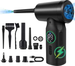 Musson - 2 In 1 Uitklapbare En Opzuigbare - Draadloze Blower - Computer - Auto Reiniger - Met Luchtstofdoek Functie - 7500mAh - 100W - Mini Stofzuiger - Multifunctioneelblazer - Stof blazen - lucht pompen - opblazen - BBQ Blazer - Kantoorstofzuiger — thumbnail 1