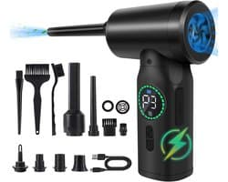 Musson - 2 In 1 Uitklapbare En Opzuigbare - Draadloze Blower - Computer - Auto Reiniger - Met Luchtstofdoek Functie - 7500mAh - 100W - Mini Stofzuiger - Multifunctioneelblazer - Stof blazen - lucht pompen - opblazen - BBQ Blazer - Kantoorstofzuiger