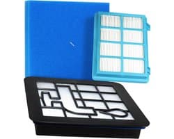 Dparts hepa filter met motorfilter en schuimfilter geschikt voor Philips - voor PowerPro Compact en PowerPro City zakloze stofzuiger - 1 set (3-delig) - stofzuigerfilter allergiefilter - nr. FC8010 FC8010/01 - 432200538211