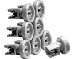 Dparts vaatwasser bovenkorf wieltjes - geschikt voor AEG - Zanussi - Electrolux - Ikea - 1 set van 8 stuks - wielset voor rek van afwasmachine - onderrek vaatwasmachine