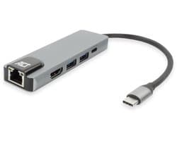 ACT USB-C 4K docking station voor 1 HDMI monitor, ethernet, USB-A, PD pass-through AC7091