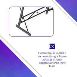 Xergonomic Game bureau – 127 x 127 x 74.4 cm – Hoekbureau - Game tafel - LED-Verlichting - Gaming Desk – 2 EU stopcontacten & 2 USB-poorten ingebouwd – Zwart — thumbnail 2