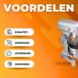 Elektrische Keukenmachine PRO - 3 koppen - Foodprocessor - Keukenrobot - Keukenmixer - Mengkom mixer - 450W - 10L RVS Mengkom — thumbnail 2