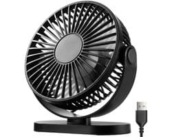 YONO USB Tafelventilator – Stil - Kantelbaar – 3 Snelheden – Ventilator Bureau – Koeling – Zwart — afbeelding 1